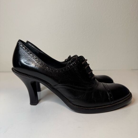 Vintage Nebuloni Lace Up Leather High Heels Size 39 - Picture 3 of 9